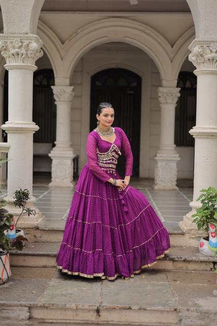 NAVRATRI KA 5047 Leheriya Purple Party wear lehenga choli in Pune